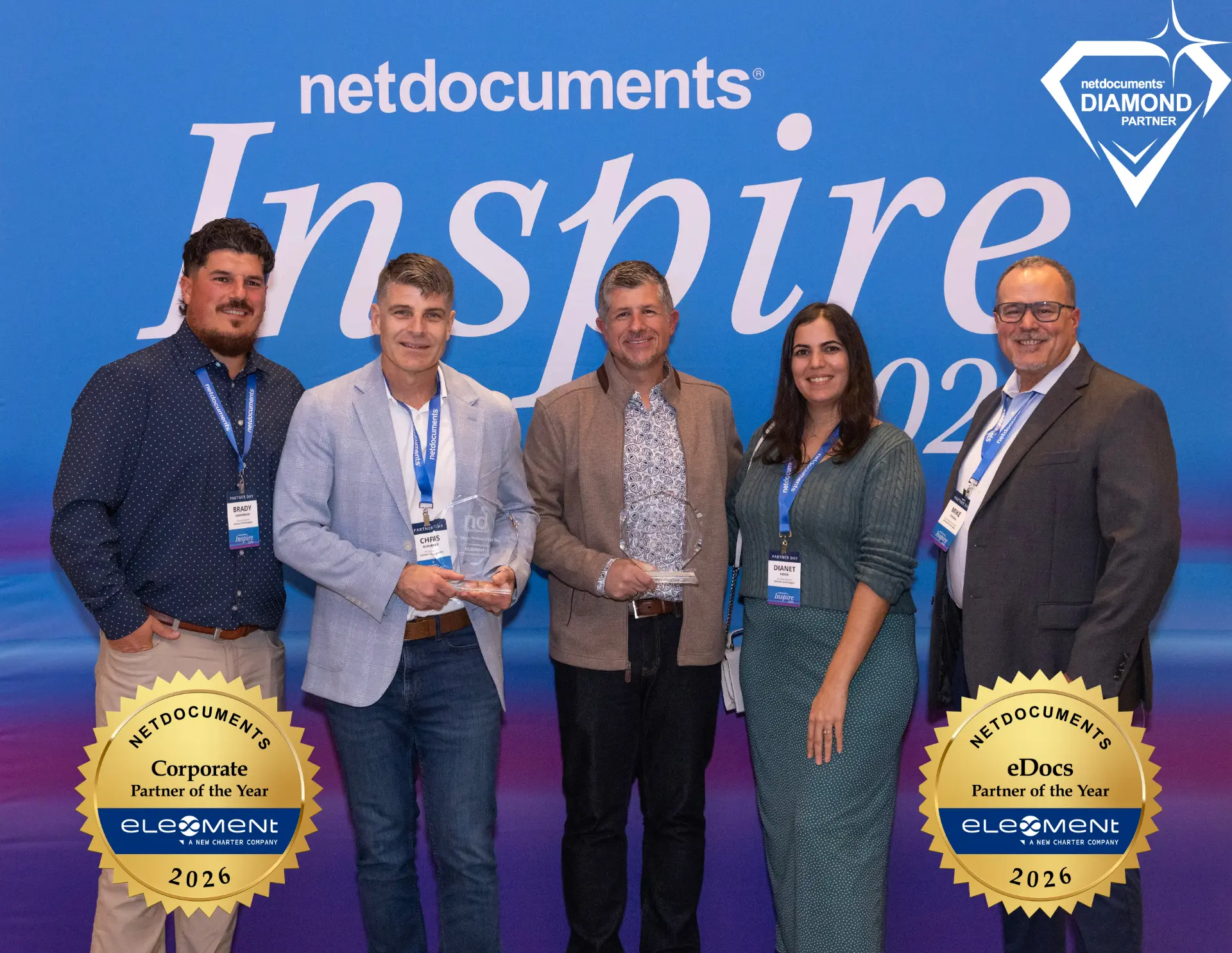 Element Technologies, LLC Recognized with NetDocuments 2026 USA Corporate Partner of the Year Award and 2026 USA eDocs Partner of the Year Award
