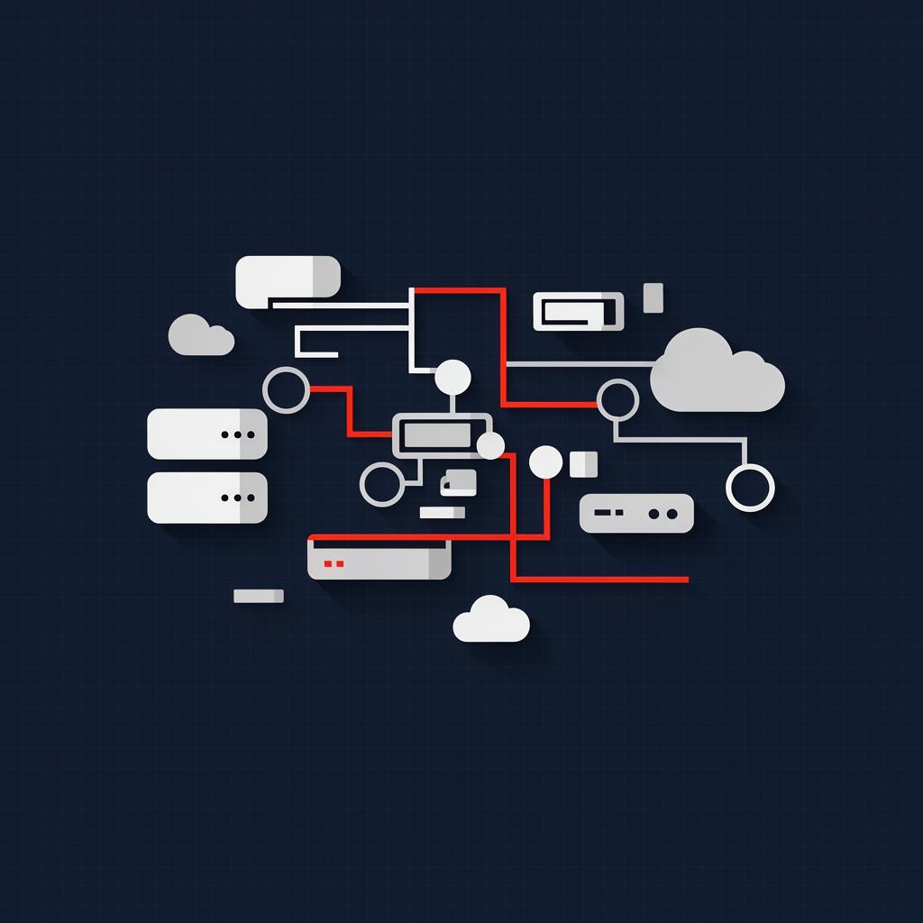 Abstract technology network illustration representing managed IT services